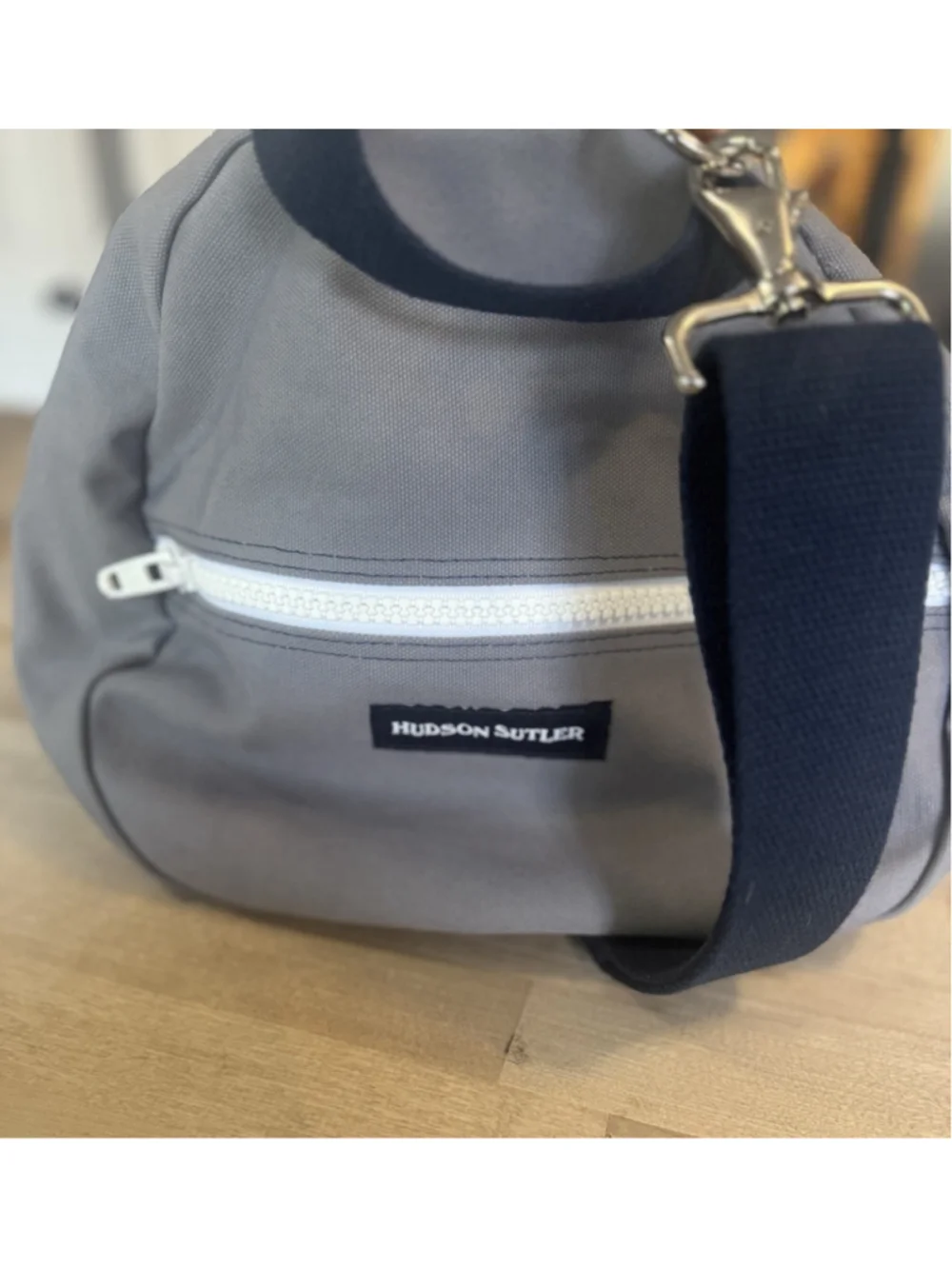 Hudson Sutler Heritage Gray-Navy Commuter Duffel Canvas Weekender Bag Park Hill